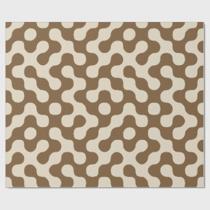 Braun und Beige Geometrische Punkte im Mid-Century Geschenkpapier