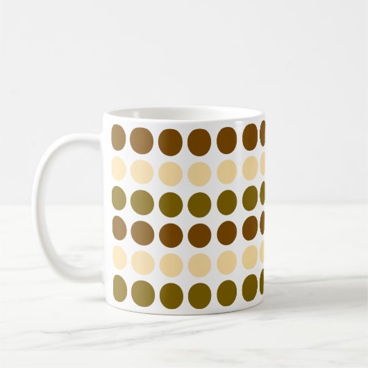 braun und beige Gepunktet Kaffeetasse (Links)