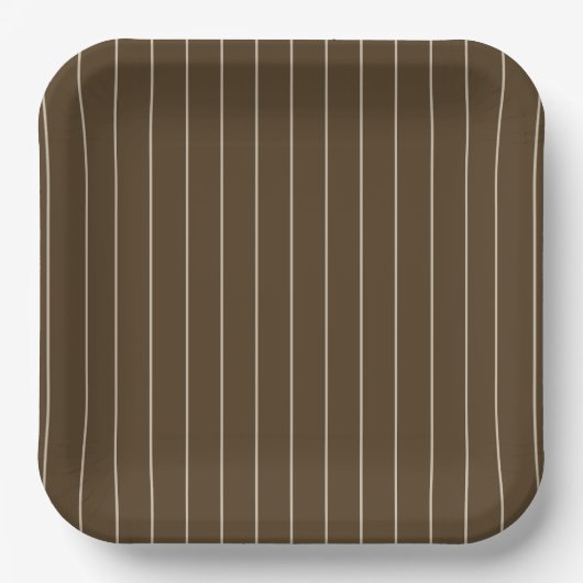 Braun- und Beige gestreifte Pappteller - 23 cm  (Vorderseite)