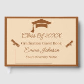 Braun und Beige individuell anpassbarer Abschluss Gästebuch (Vorderseite)