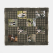 Braun und Beige Karo 8 Foto-Collage Fleecedecke (Vorderseite (Horizontal))