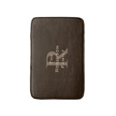 Braun und Beige monogrammiert Badematte (Vorderseite Vertikal)