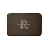 Braun und Beige monogrammiert Badematte (Vorderseite)