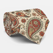 Braun und beige Paisley Krawatte (Gerollt)