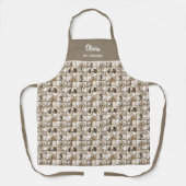 Braun und Beige Patchwork-Hundemuster Haustier-Pfl Schürze (Vorderseite)