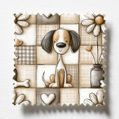 Braun und Beige Patchwork-Hundemuster Haustier-Pfl Schürze