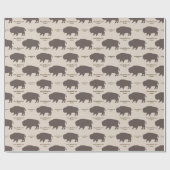 Braun und Beige Tan Rustic Buffalo Custom Message Geschenkpapier (Flach)