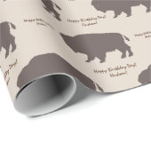 Braun und Beige Tan Rustic Buffalo Custom Message Geschenkpapier (Rolleneckpunkt)