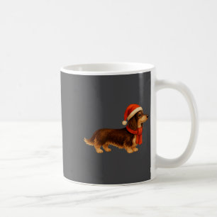 Braun und Beige Weihnachten Dachshund Weihnachtsma Kaffeetasse