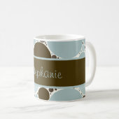 Braun und Bläschen Personalisiert Kaffee Tasse (VorderseiteRechts)