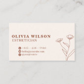 Braun und blassgelbe Ästhetik Moderne Ästhetik Visitenkarte (Vorderseite)