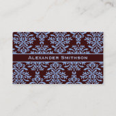 Braun und Blau Monogram S Designer Visitenkarte (Rückseite)