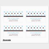 Braun und Blau: Polka Dot Address Sticker (Blatt)