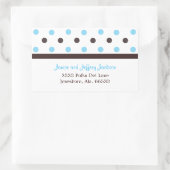 Braun und Blau: Polka Dot Address Sticker (Tasche)