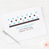 Braun und Blau: Polka Dot Address Sticker (Umschlag)