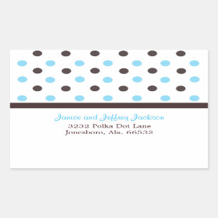 Braun und Blau: Polka Dot Address Sticker