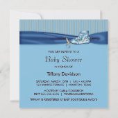 Braun und Blau Vintag Baby Boy Dusche Einladung (Rückseite)