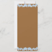 Braun und Blau Vintage Blume Einladung Hochzeit (Rückseite)