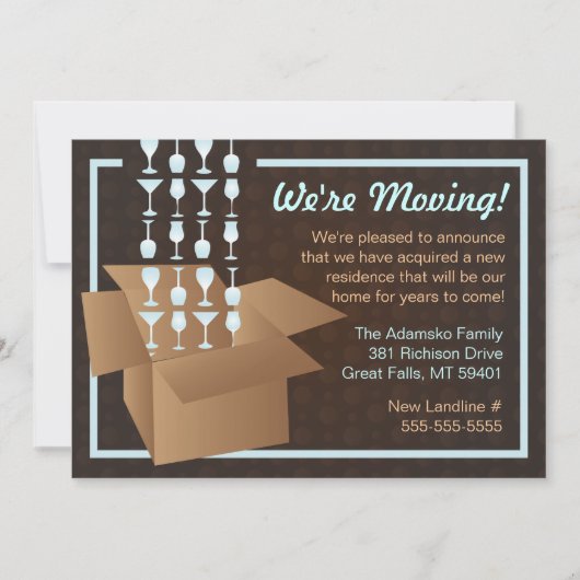 Braun und Blau Wir bewegen Packing Ankündigung (Vorderseite)