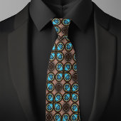 Braun und blau X Muster Necktie Krawatte