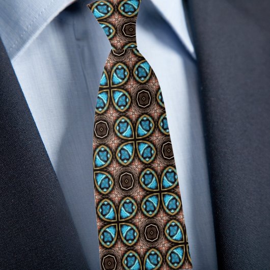 Braun und blau X Muster Necktie Krawatte