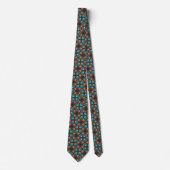 Braun und blau X Muster Necktie Krawatte (Vorderseite)