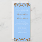 Braun- und Blaue Wirbel zum Hochzeitsfest Einladung (Vorderseite)