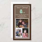 Braun und Blauer Blütenvogel Weihnachten 3 Fotokar (Vorne/Hinten)