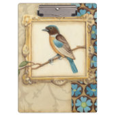 Braun und Blauer Vogel auf einer Zweigstelle nach  Klemmbrett (Vorderseite)