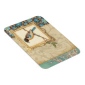 Braun und Blauer Vogel auf einer Zweigstelle nach Magnet (Rechte Seite)