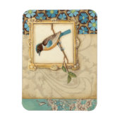 Braun und Blauer Vogel auf einer Zweigstelle nach Magnet (Vertikal)