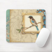 Braun und Blauer Vogel auf einer Zweigstelle nach  Mousepad (Mit Mouse)