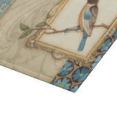 Braun und Blauer Vogel auf einer Zweigstelle nach  Schneidebrett (Ecke)