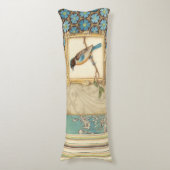 Braun und Blauer Vogel auf einer Zweigstelle nach  Seitenschläferkissen (Vorderseite Vertikal)