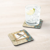 Braun und Blauer Vogel auf einer Zweigstelle nach  Untersetzer (Rechte Seite)