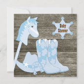 Braun und Blue Cowboy Boots Cowboy Baby Dusche Einladung (Vorderseite)