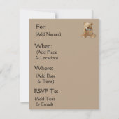 Braun und Blue Teddy Bear Baby Dusche Einladung (Rückseite)