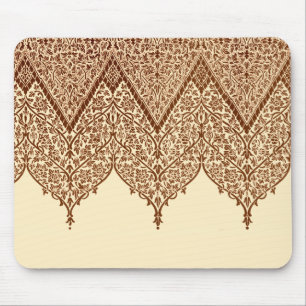 Braun und braun indisches Spitzen-Vintage-Designmu Mousepad
