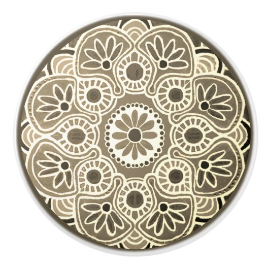 Braun und braun Keramik Keramikknauf (Vorderseite)