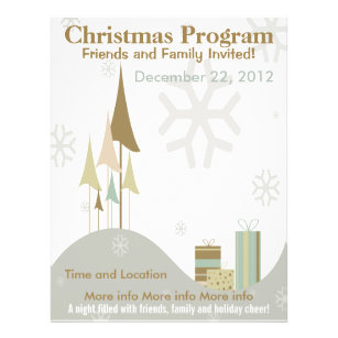 Braun und braun Retro Weihnachtsprogramm Flyer
