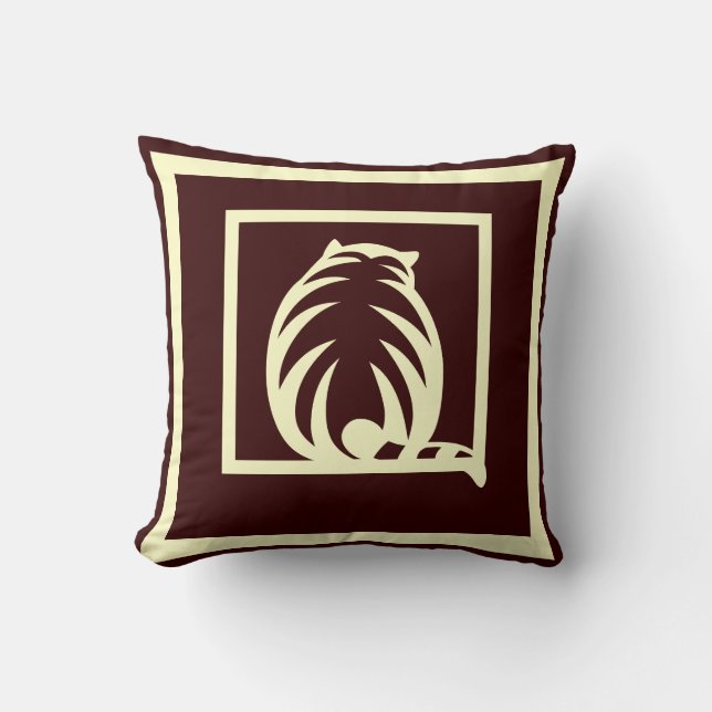 Braun und Creme CATS Modernes Kissen (Vorderseite)