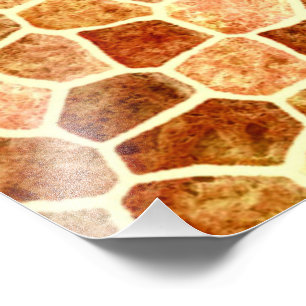 Braun und Creme Cobbled Patchwork Terrazo Muster Fotodruck