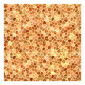 Braun und Creme Cobbled Patchwork Terrazo Muster Fotodruck (Vorne)