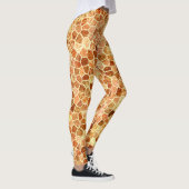 Braun und Creme Cobbled Patchwork Terrazo Muster Leggings (Rechts)