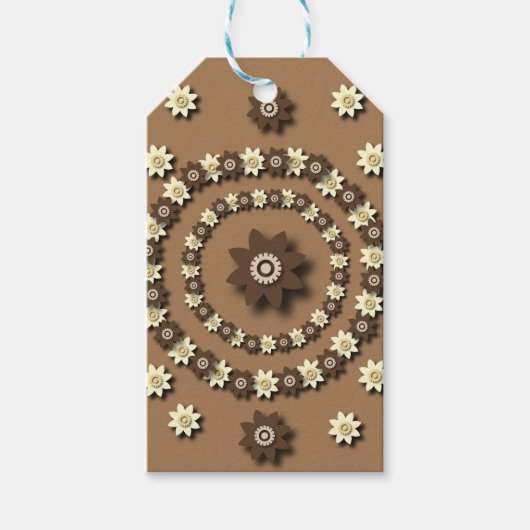 Braun und Creme Geschenkanhänger (Vorderseite)