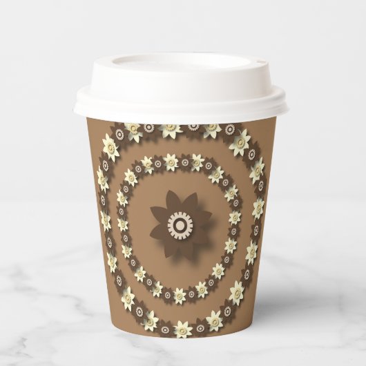 Braun und Creme Pappbecher (Vorderseite)