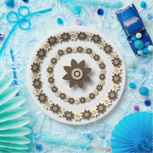 Braun und Creme Pappteller (Party)