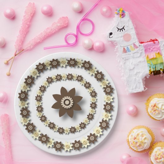 Braun und Creme Pappteller (Party)