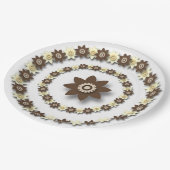 Braun und Creme Pappteller (Schrägansicht)