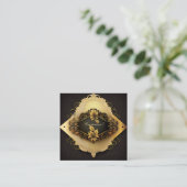 Braun und Creme Scrapbook Style Quadratische Visitenkarte (Stehend Vorderseite)